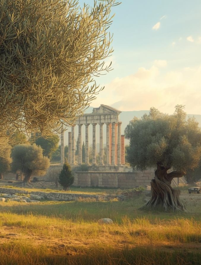 immagine degli ulivi nell'antica roma